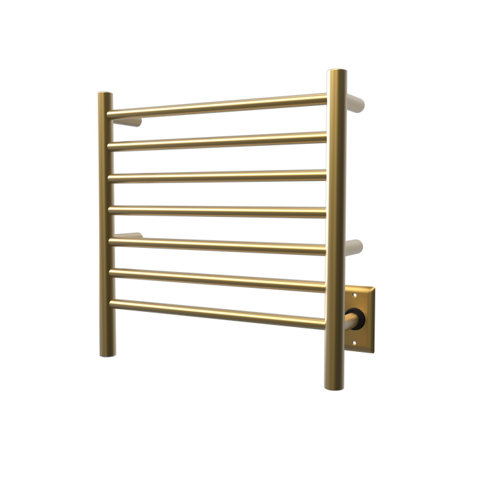 Amba Products RWHS-SSB Radiant 7-Bar Small Hardwired + Plug-in Combo Towel Warmer - 4.75 x 20.5 x 20.125 in. - Satin Brass Finish