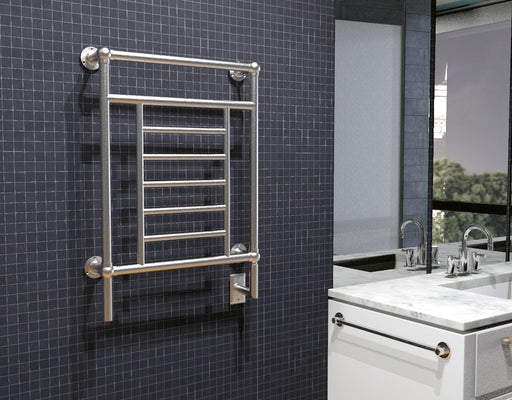 Amba Products T-2536BN Traditional Model 8-Bar Hardwired Towel Warmer - 5.375 x 25.25 x 36.375 in. - Brushed Nickel Finish