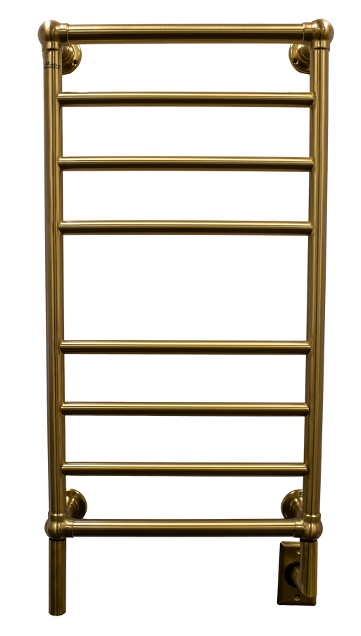Amba Products T-2040BMB Traditional Model 8-Bar Hardwired Towel Warmer - 5.375 x 21.125 x 43.25 in. - Brushed Modern Brass