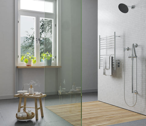 Amba Products Cape Model Cape2332 Straight 12-Bar Hardwired Towel Warmer - 4.625 x 23.875 x 31.5 in. - Polished Finish