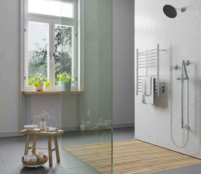 Amba Products Cape Model Cape2332 Straight 12-Bar Hardwired Towel Warmer - 4.625 x 23.875 x 31.5 in. - Polished Finish