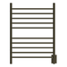 Amba Products RWH-SBB Radiant Straight 10-Bar Hardwired + Plug-in Combo Towel Warmer - 4.75 x 24.5 x 31.875 in. - Brushed Bronze Finish