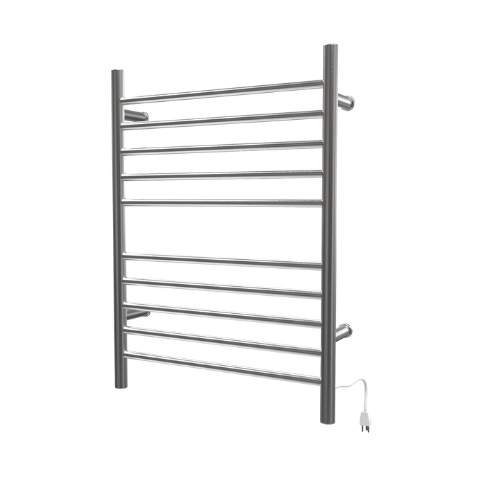 Amba Products RWH-SB Radiant Straight 10-Bar Hardwired + Plug-in Combo Towel Warmer - 4.75 x 24.5 x 31.875 in. - Brushed Finish