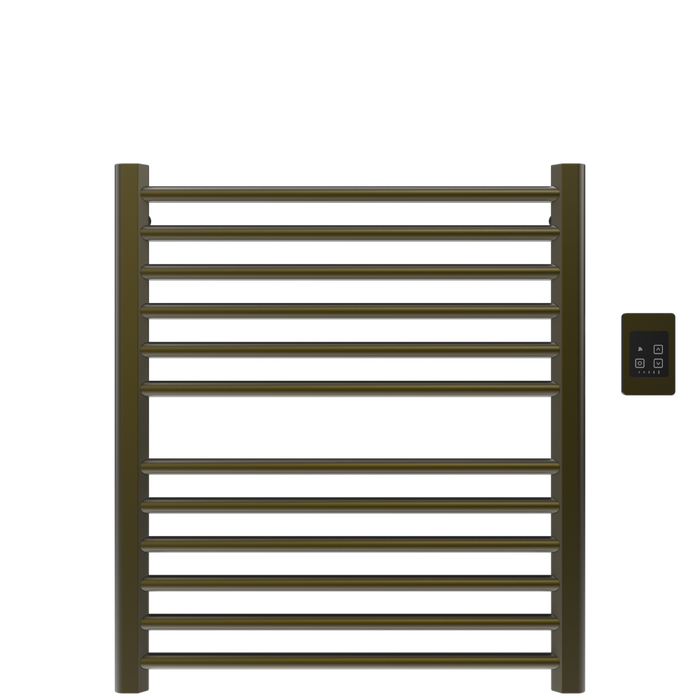 Amba Products S2932BB Sirio 12-Bar Hardwired 29 W Towel Warmer - 4 x 29.375 x 33.125 in. - Brushed Bronze Finish