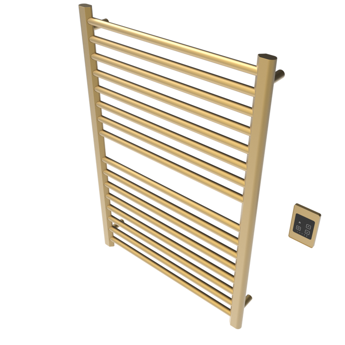 Amba Products S2942SB Sirio 16-Bar Hardwired Towel Warmer - 4 x 29.375 x 42.625 in. - Satin Brass Finish