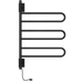 Amba Products SL3-MB Swivel Loop Hardwired Plug-in Combo Towel Warmer with 3 Looped Bars - x x in. - Matte Black Finish