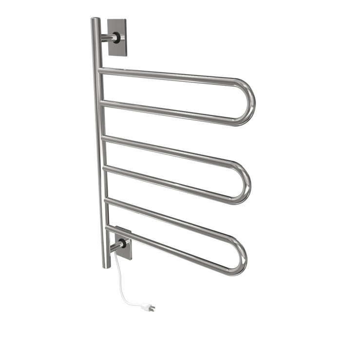 Amba Products SL3-P Swivel Loop Hardwired & Plug-in Combo Towel Warmer with 3 Looped Bars -  x  x  in. - Polished Finish