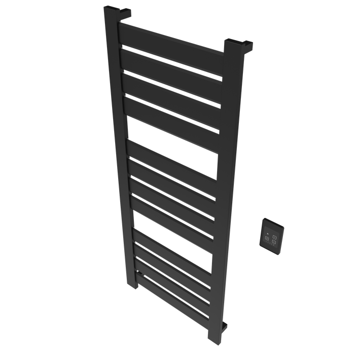 Amba Products V2356MB Vega 12-Panel Hardwired Towel Warmer - 3.625 x 23.375 x 58 in. - Matte Black Finish
