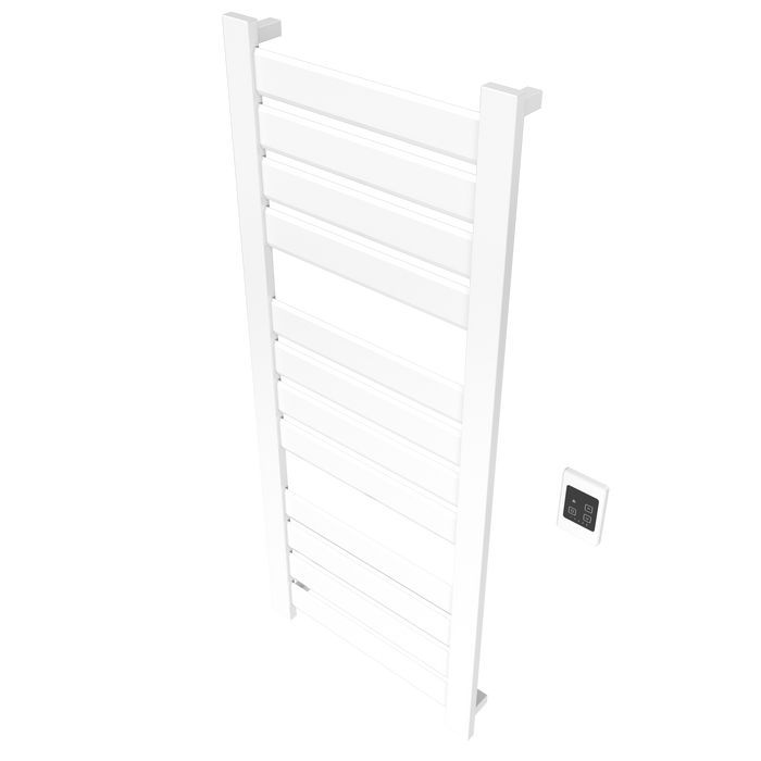 Amba Products V2356W Vega 12-Panel Hardwired Towel Warmer - 3.625 x 23.375 x 58 in. - White Finish